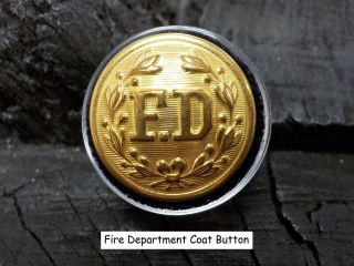Old Rare Vintage Antique Fire Department Uniform Coat Button