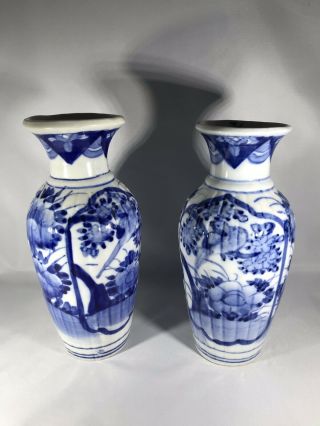 Antique Chinese 19th Century Blue - White Porcelain Vases