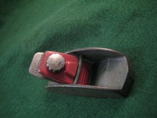 Antique Vintage Craftsman Bl Red And Gray 3 5/8 Inches Tiny Wood Plane