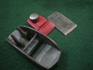 Antique Vintage Craftsman BL red and gray 3 5/8 inches tiny wood plane 4