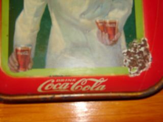 Antique 1927 Coca Cola Coke Tray Soda Jerk Coshocton Ohio Ships 3