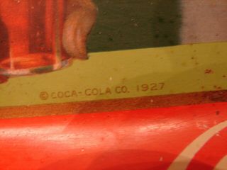 Antique 1927 Coca Cola Coke Tray Soda Jerk Coshocton Ohio Ships 7