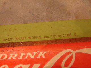 Antique 1927 Coca Cola Coke Tray Soda Jerk Coshocton Ohio Ships 8