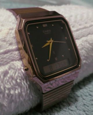 Vintage watch CASIO AQ - 900 Analog - Digital Quartz alarm chronograph dual time WR 3