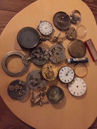 Selection Of Antique Watch/pocket Watch Parts