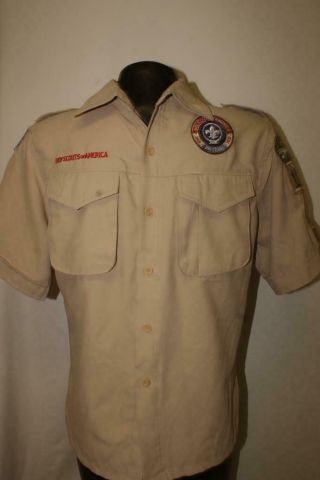 Bsa Boy Scouts Of America Youth Large Uniform Shirt 100 Polyester Orange County