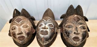 The Maiden Punu Masks Gabon,  Festac Arts Fes - 1653,  55,  57