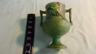 Antique Roseville Pottery Bushberry Art Deco Tall Handled Vase 156 - 6