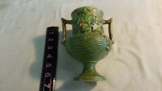 Antique ROSEVILLE Pottery BUSHBERRY ART DECO Tall Handled Vase 156 - 6 3