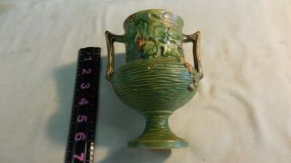 Antique ROSEVILLE Pottery BUSHBERRY ART DECO Tall Handled Vase 156 - 6 4