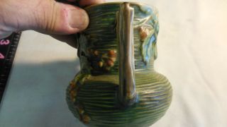 Antique ROSEVILLE Pottery BUSHBERRY ART DECO Tall Handled Vase 156 - 6 6