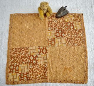 Antique Hand Stitched 1800s Calico Doll Quilt