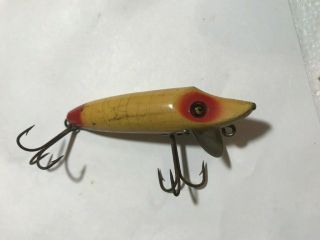 Vintage Tackle Wood Heddon Baby Vamp Glass Eyes L - Rig Hardware Fishing Lure