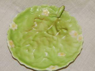 Antique Royal Bayreuth Lettuce Green W / Flowers Nappy,  Lemon Dish W / Handle