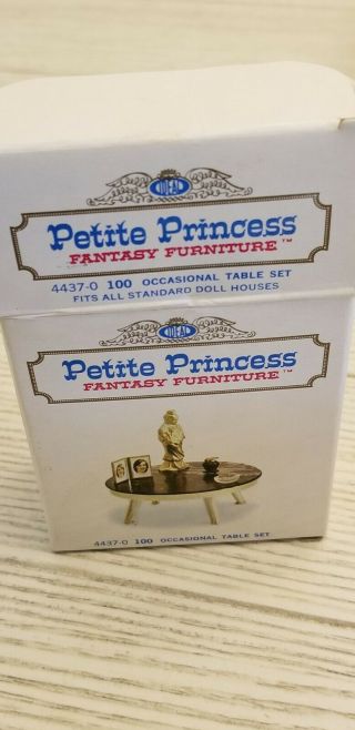 Petite Princess dollhouse furniture occasional table set with box 5