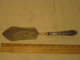 vintage antique Russian 875 Silver w/ gold plate utensil etched serving spatula 4