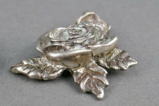 Fine Antique Arts & Crafts Sterling Silver Rose Flower Cufflinks 5