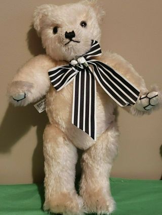 Vintage Limited Edition Merrythought White Mohair Teddy Bear Le No.  140 Of 1000