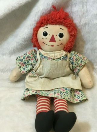 Vintage Raggedy Ann Doll 15 " Knickerbocker Made In Malaysia