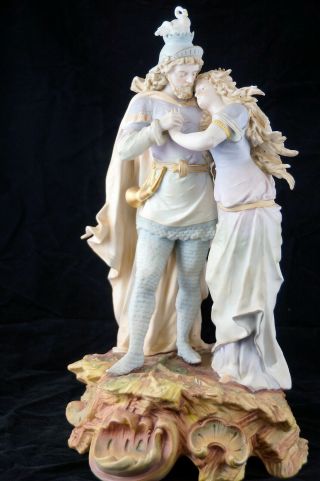 Bisque Embracing Couple English? French? Or Italian? Figurine Early To Pre 1900