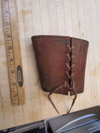 Vintage Leather Slip On Recoil Pad Gun Butt Pad Lace Up Shotgun Rifle Antique