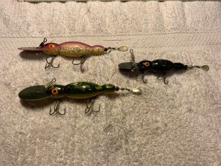 3 Bomber Water Dog Old Fishing Lures 6