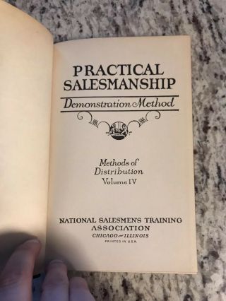 1927 Antique Business Book " Practical Salesmanship "