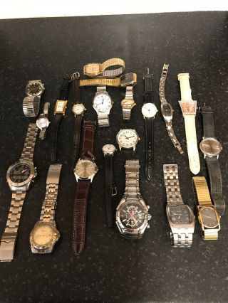 Bundle Of 43 Old Watches Timex,  Pulsar,  Sekonda,  Accurist And Many Others Repairs