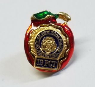 York City Red Apple - Police Detective 19th Precinct (19 Pct) Lapel Pin