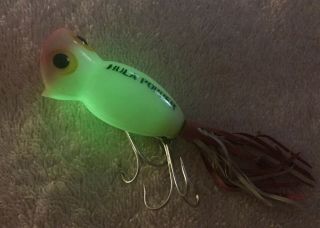 Fishing Lure Fred Arbogast Hula Popper In Luminous Tackle Box Crank Bait 2
