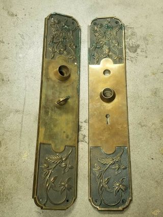 Large Bronze Denver Dhm Co Floral Flower Door Knob Plates Hardware