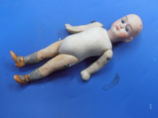Antique Dolls Germany Very Small Bisque Doll With Glass Eyes Limbach 1900