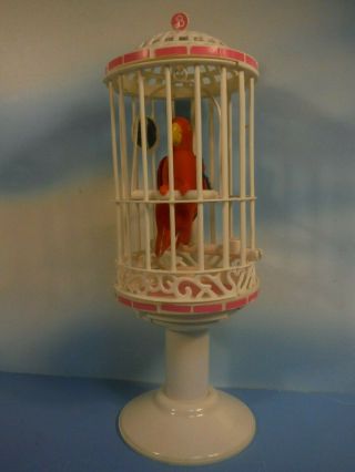 1985 Barbie Doll Size Tahiti Pet Parrot In Cage