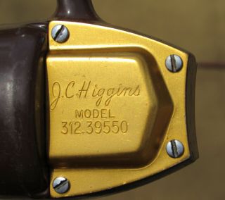 Vintage,  Rare,  J.  C.  Higgins Model 312.  39550 Unispin,  Rod & Reel Combo,  Gold 5