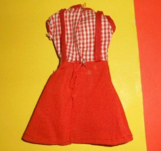 RED WHITE CHECK DRESS DOLL CLOTHES 1960 ' s Clone Maddie Mod Wendy Sindy Barbie 2
