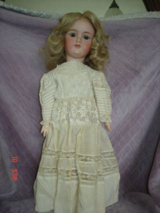 Antique German Doll 20 " Armand Marseille 390 Vintage Wig,  & Dress,  Body Good