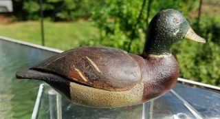 Antique Miniature Mallard Duck Decoy Carver Unknown C1940