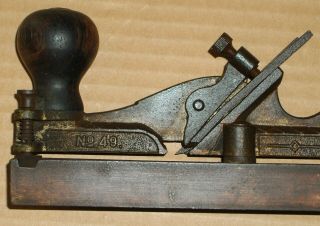ANTIQUE STANLEY NO.  49 WOODWORKING TONGUE & GROOVE PLANE 6