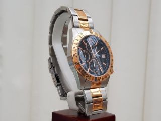 100 ROTARY Mens Watch Chronograph Two tone bracelet RRP £189 Boxed (r67 3