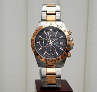 100 ROTARY Mens Watch Chronograph Two tone bracelet RRP £189 Boxed (r67 4
