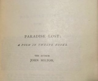 1892 Antique John Milton Complete Poetical (Paradise Lost & Regained, ) 6