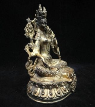 Rare Old Chinese Tibetan Gilt Bronze 