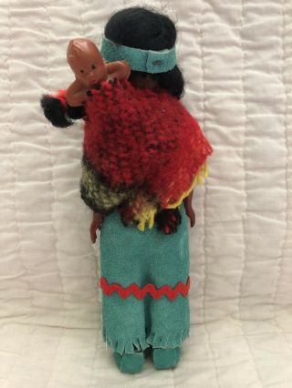 Vintage 1970s Native American Indian Doll & Papoose 2