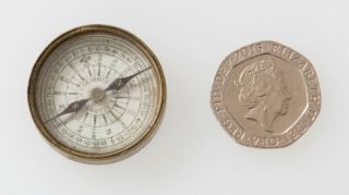 Antique Pocket / Travel Compass By F.  Cox - C.  19th Cent.