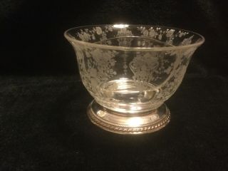 Antique Wallace Sterling Silver/cambridge Glass Divided Candy/nut Dish