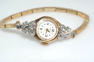 Vintage Ladies Gruen Precision Diamond Ladies Wristwatch Watch Wind Up