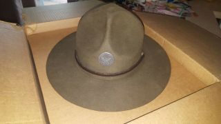 Vintage Boy Scout Bsa Scoutmaster Ranger Campaign Hat Felt Hat Made In Usa
