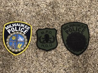 Milwaukee Wisconsin Police Patches (subdued Green & Hdu) Swat - Mpd