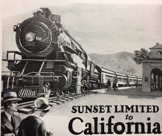 X12 Antique California Train Travel 1926 Ads Santa Fe Southern Pacific Railroad