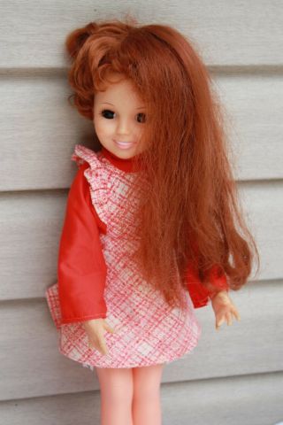 1969 Vintage Ideal Toy Chrissy Doll Hair Length Changes Orange Plaid Dress 4